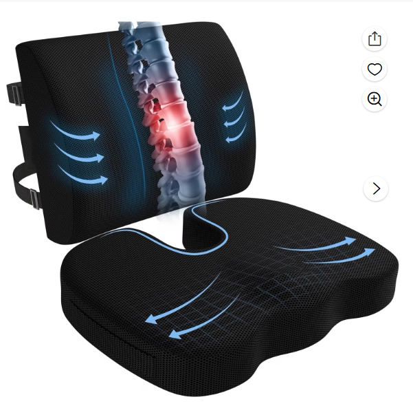 Kaskawise Office Chair Cushion and Back Support for Office Chair, Lumbar Support